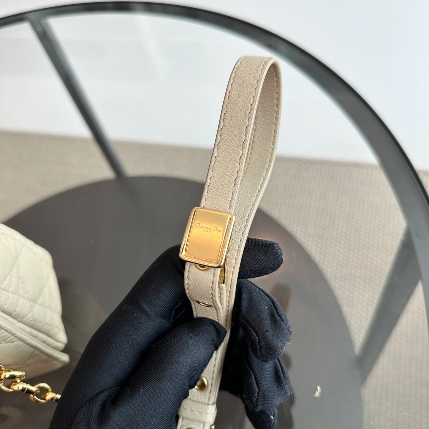 *Brand New* Caro Small Cannage Flap Beige Cross Body Bag GHW