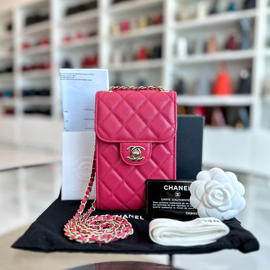 *Brand New, Receipt Full Set* Caviar Phone Holder Chain Shoulder Bag No 29