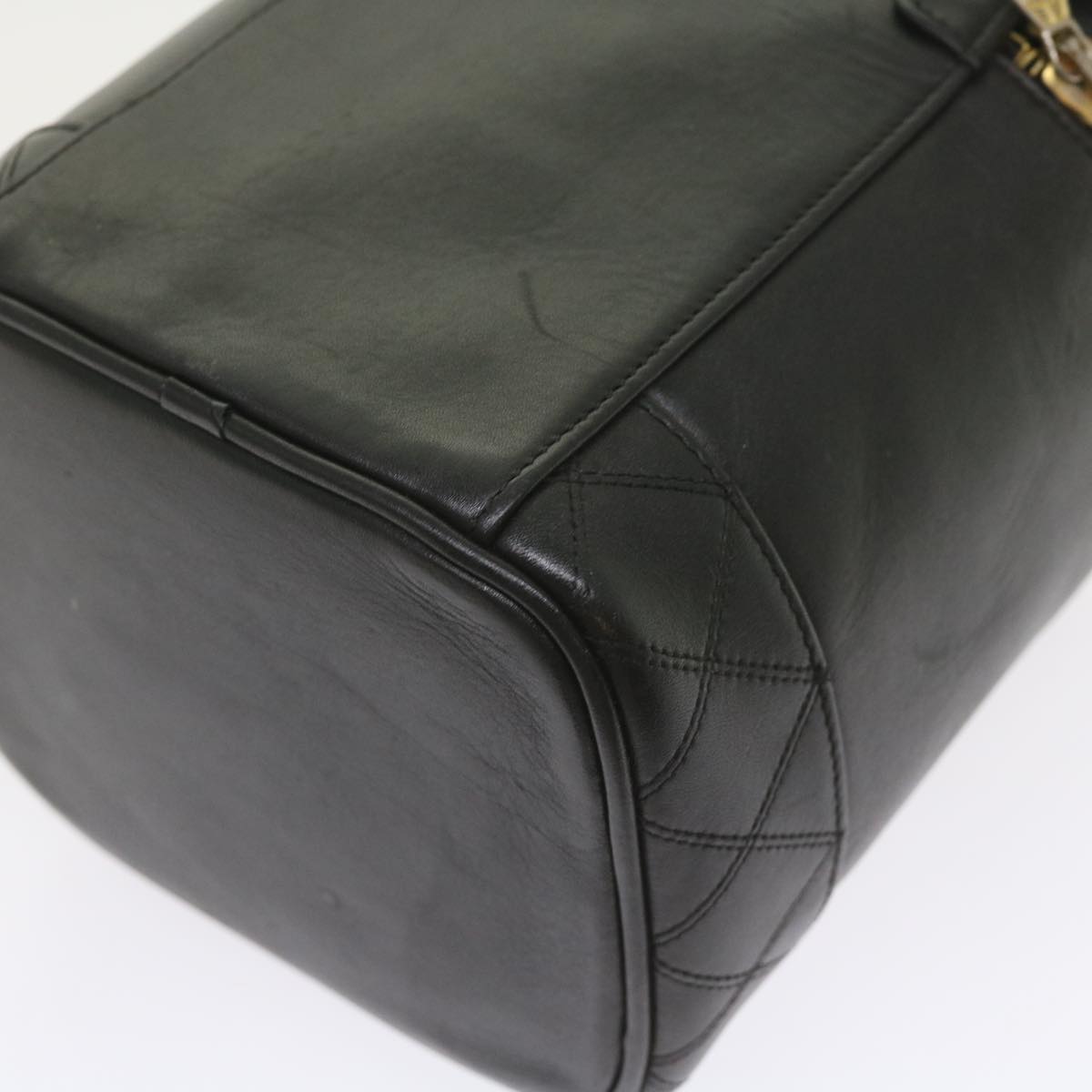 CHANEL Vanity Cosmetic Pouch Leather Black CC Auth bs10095