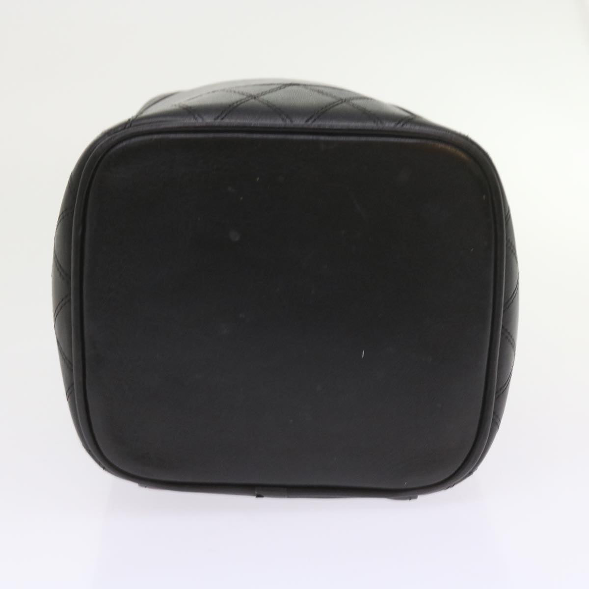 CHANEL Vanity Cosmetic Pouch Leather Black CC Auth bs10095