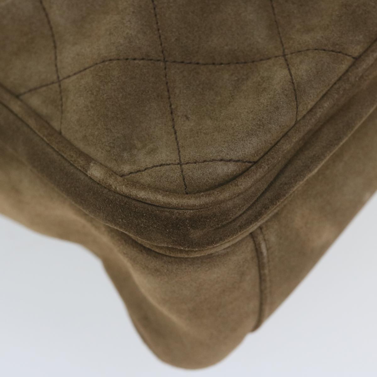 CHANEL Shoulder Bag Suede Brown CC Auth bs10241