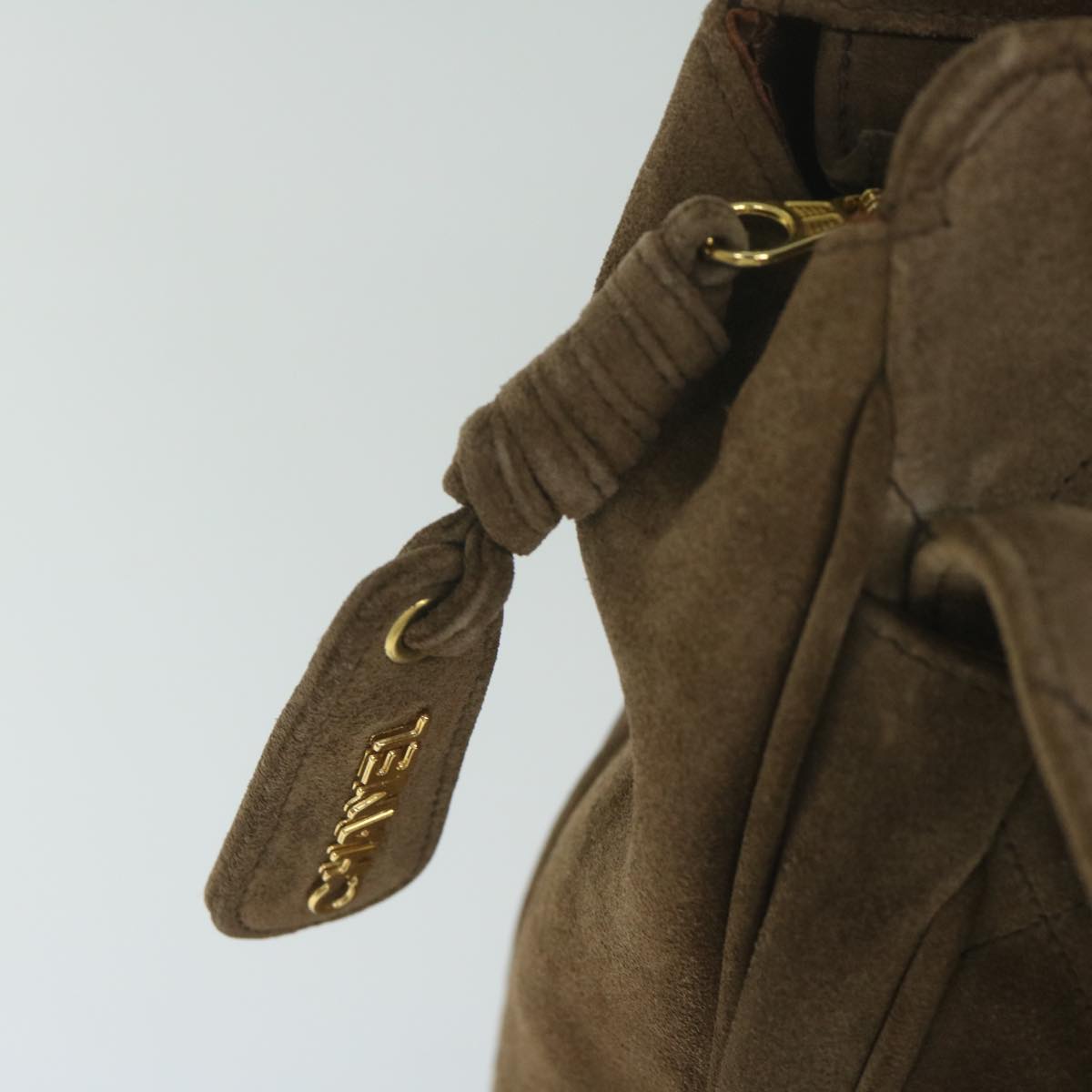 CHANEL Shoulder Bag Suede Brown CC Auth bs10241
