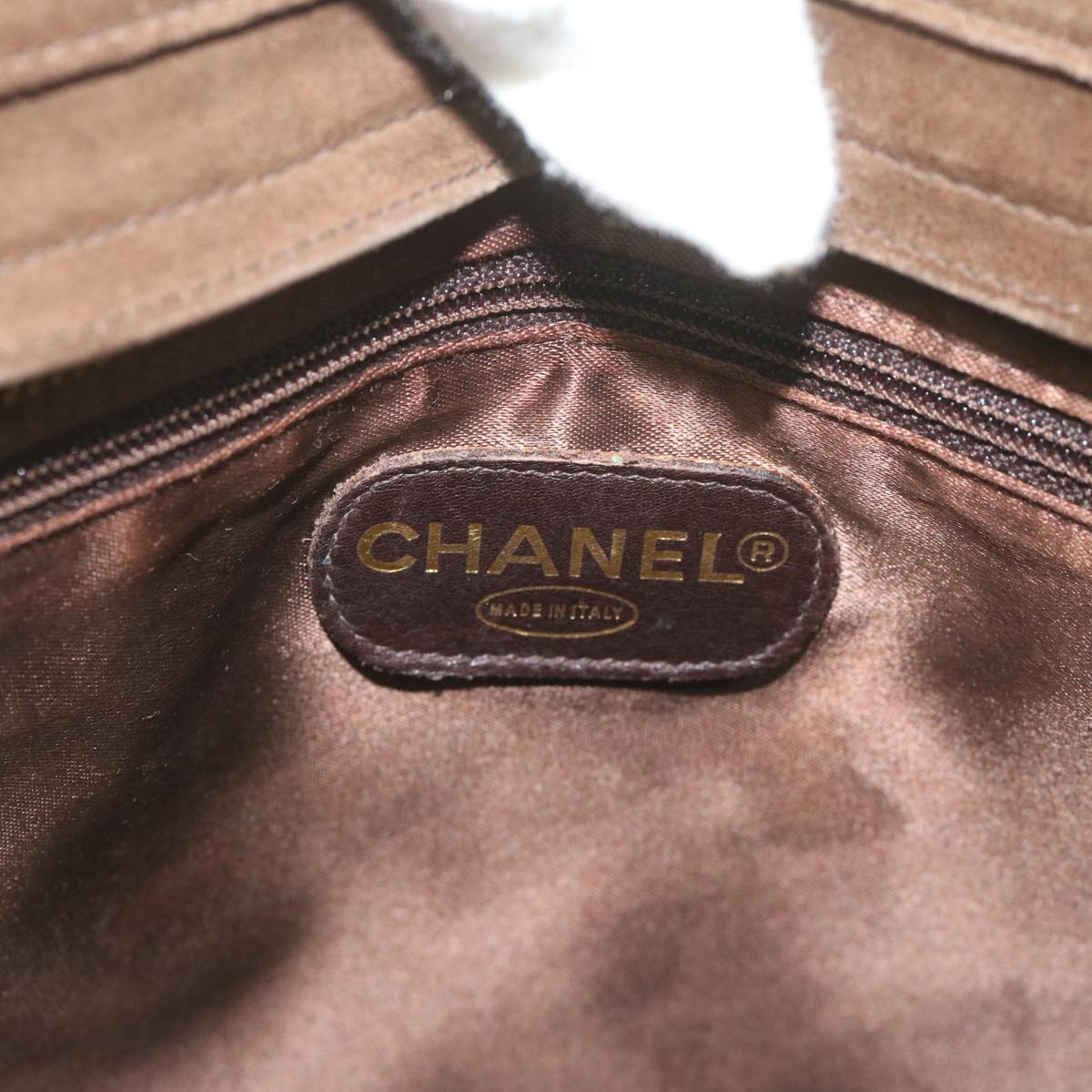 CHANEL Shoulder Bag Suede Brown CC Auth bs10241