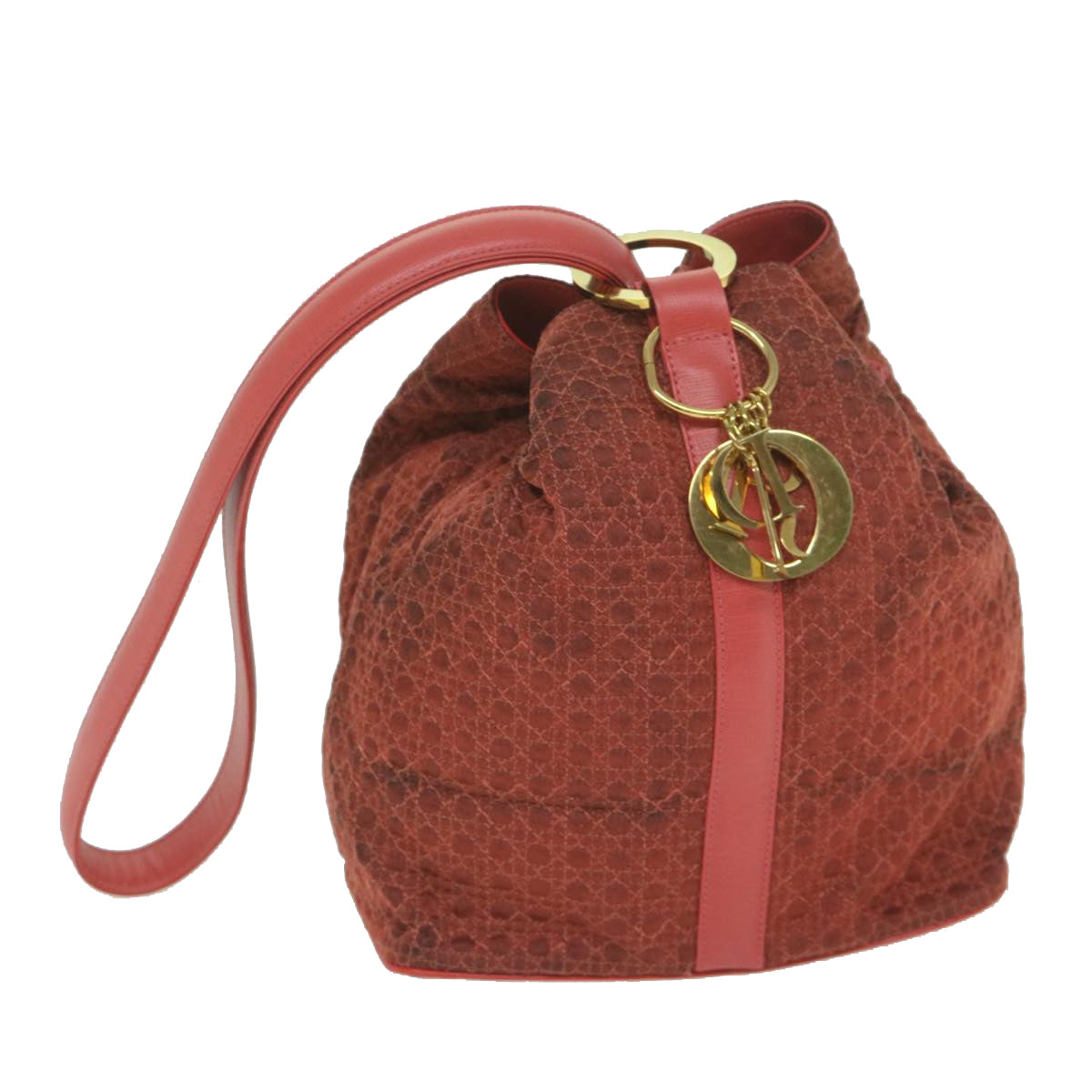 CHRISTIAN DIOR Canage Shoulder Bag Nylon Red Auth bs10264