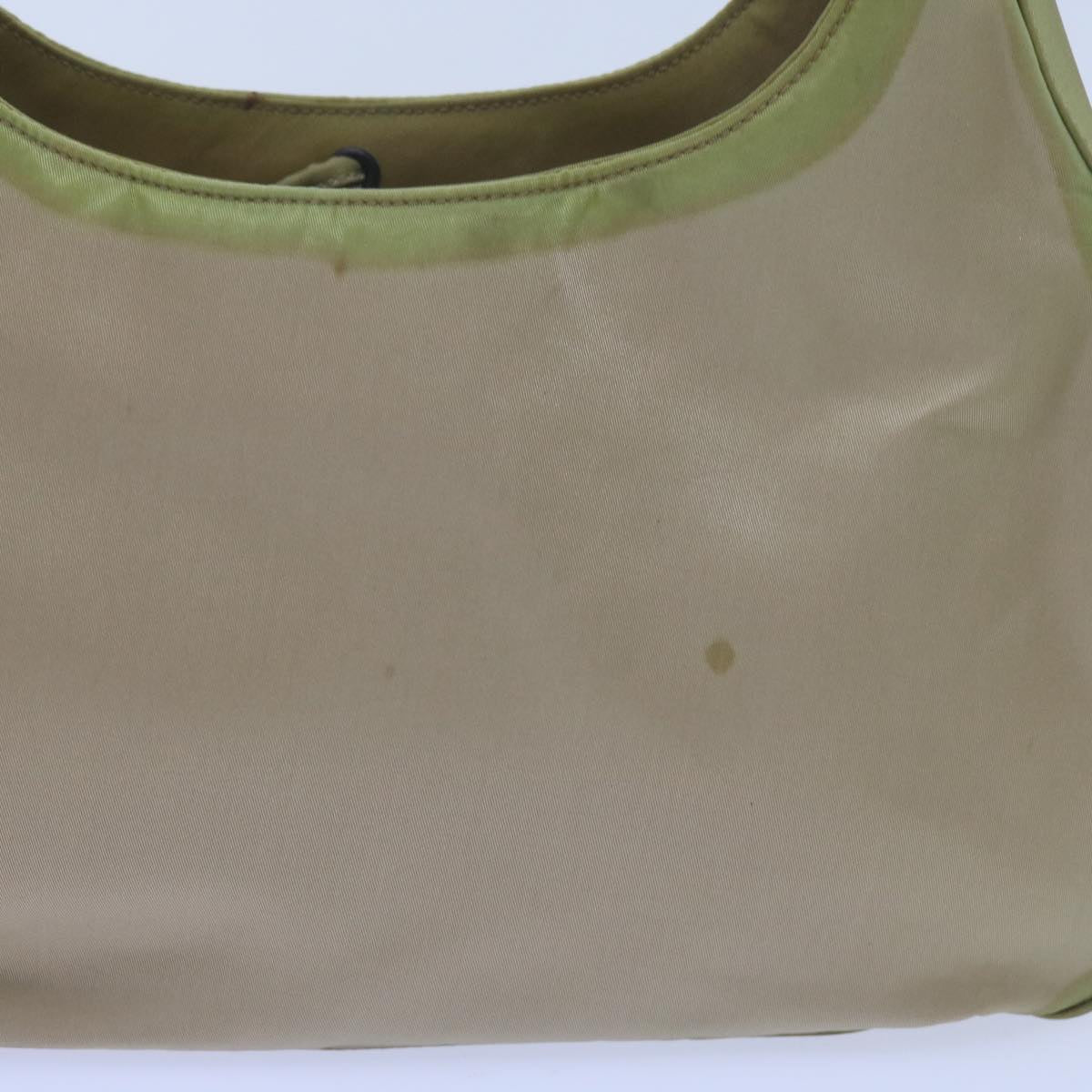 CHRISTIAN DIOR Maris Pearl Shoulder Bag Nylon Khaki Auth bs10338