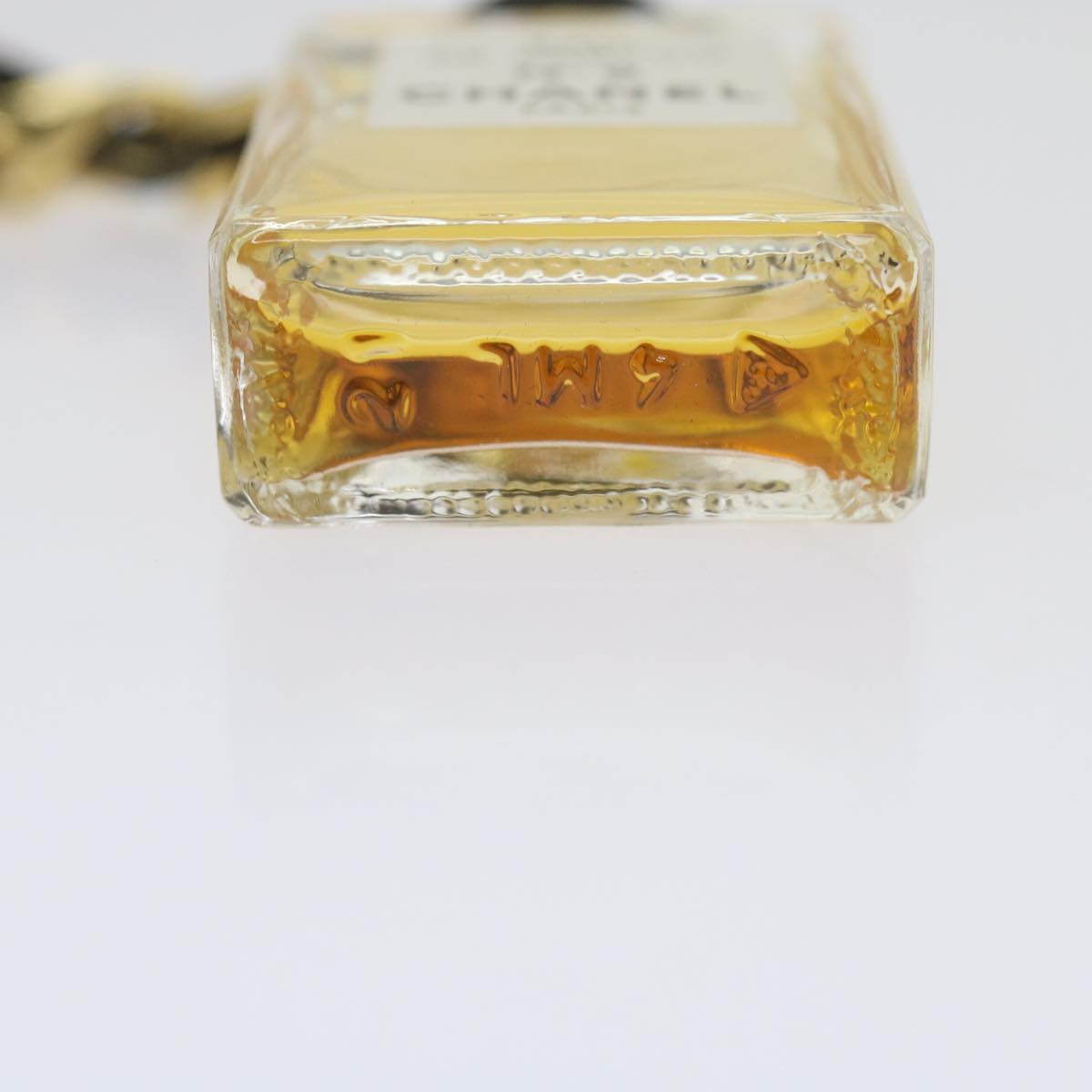 CHANEL Perfume N�‹5 Chain Necklace Clear Gold Tone CC Auth bs10372