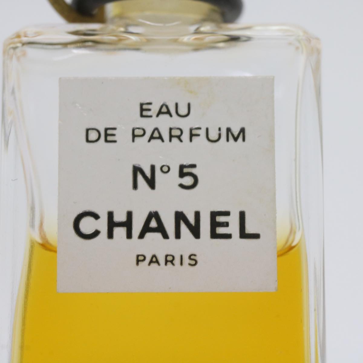CHANEL Perfume N�‹5 Chain Necklace Clear Gold Tone CC Auth bs10372