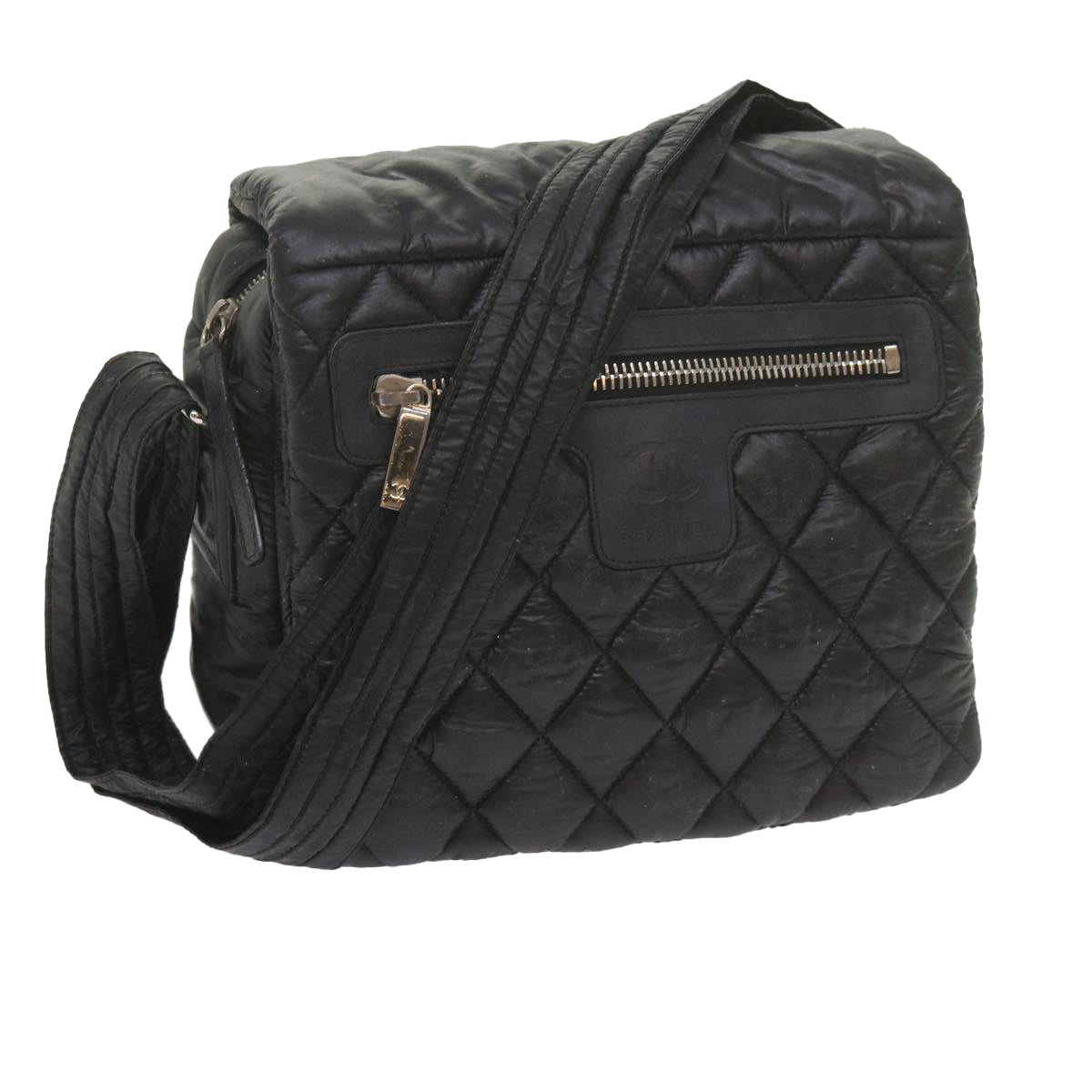 Top Quality Chanel Cococoon Shoulder Bag Nylon Black CC Auth bs10518
