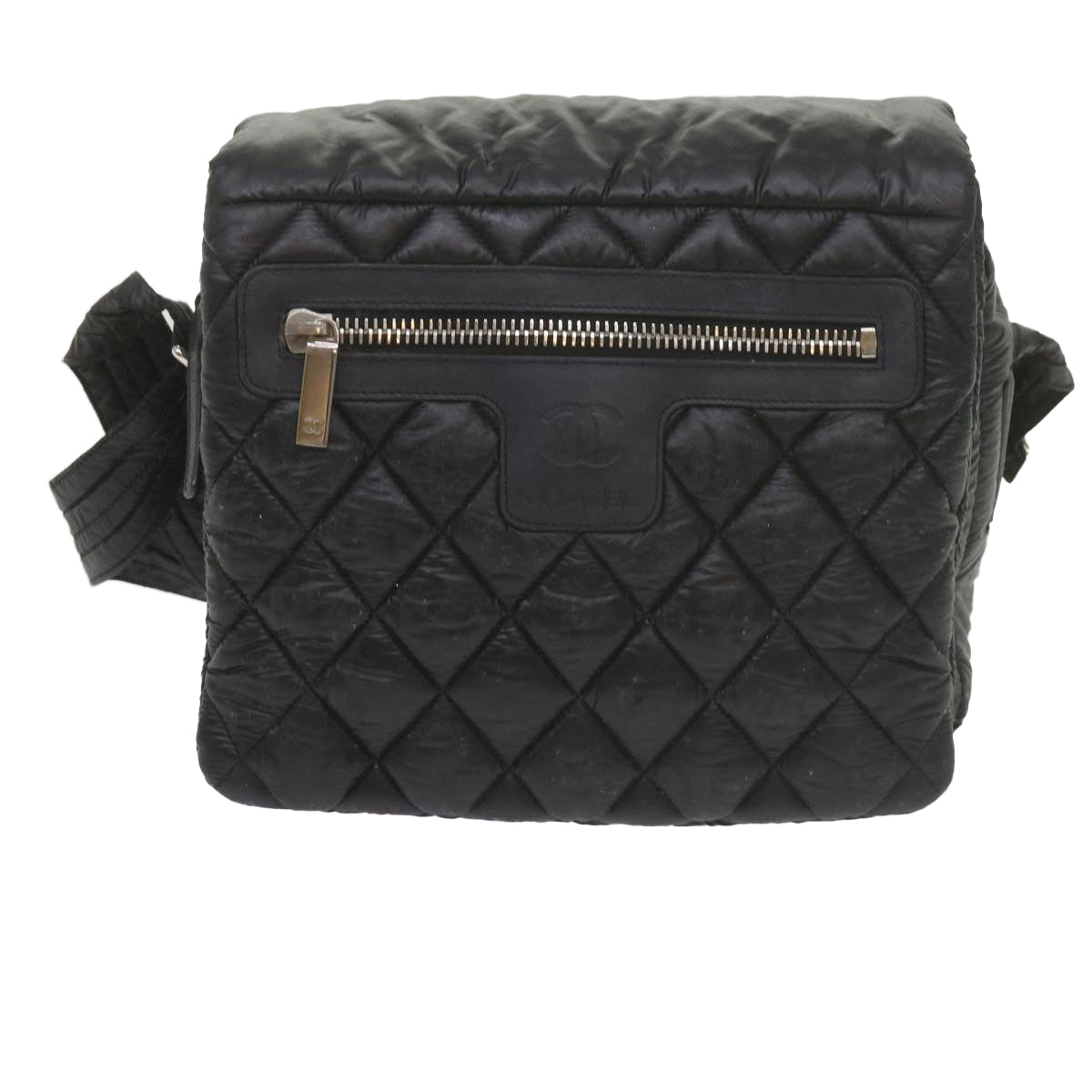 Top Quality Chanel Cococoon Shoulder Bag Nylon Black CC Auth bs10518