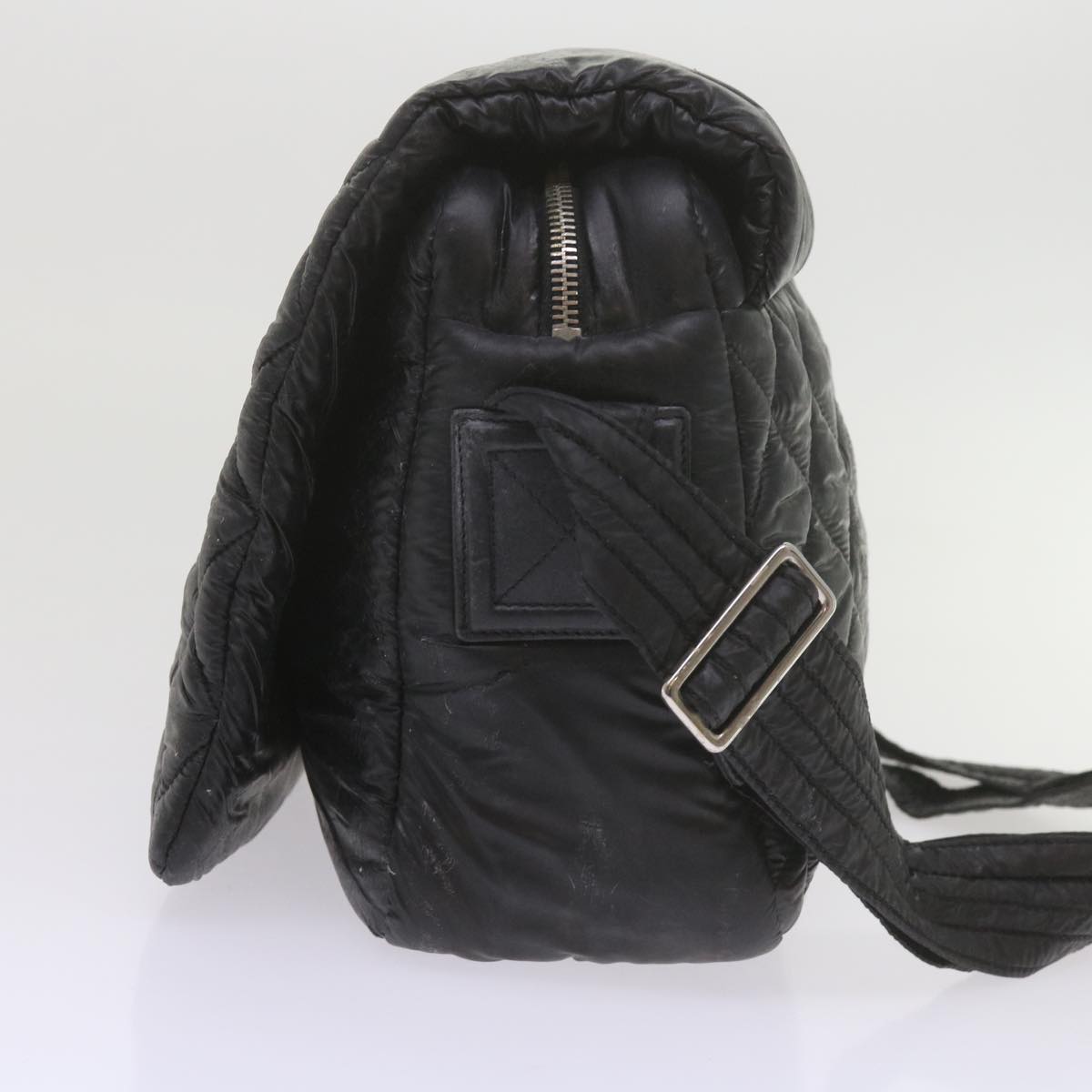CHANEL Cococoon Shoulder Bag Nylon Black CC Auth bs10518
