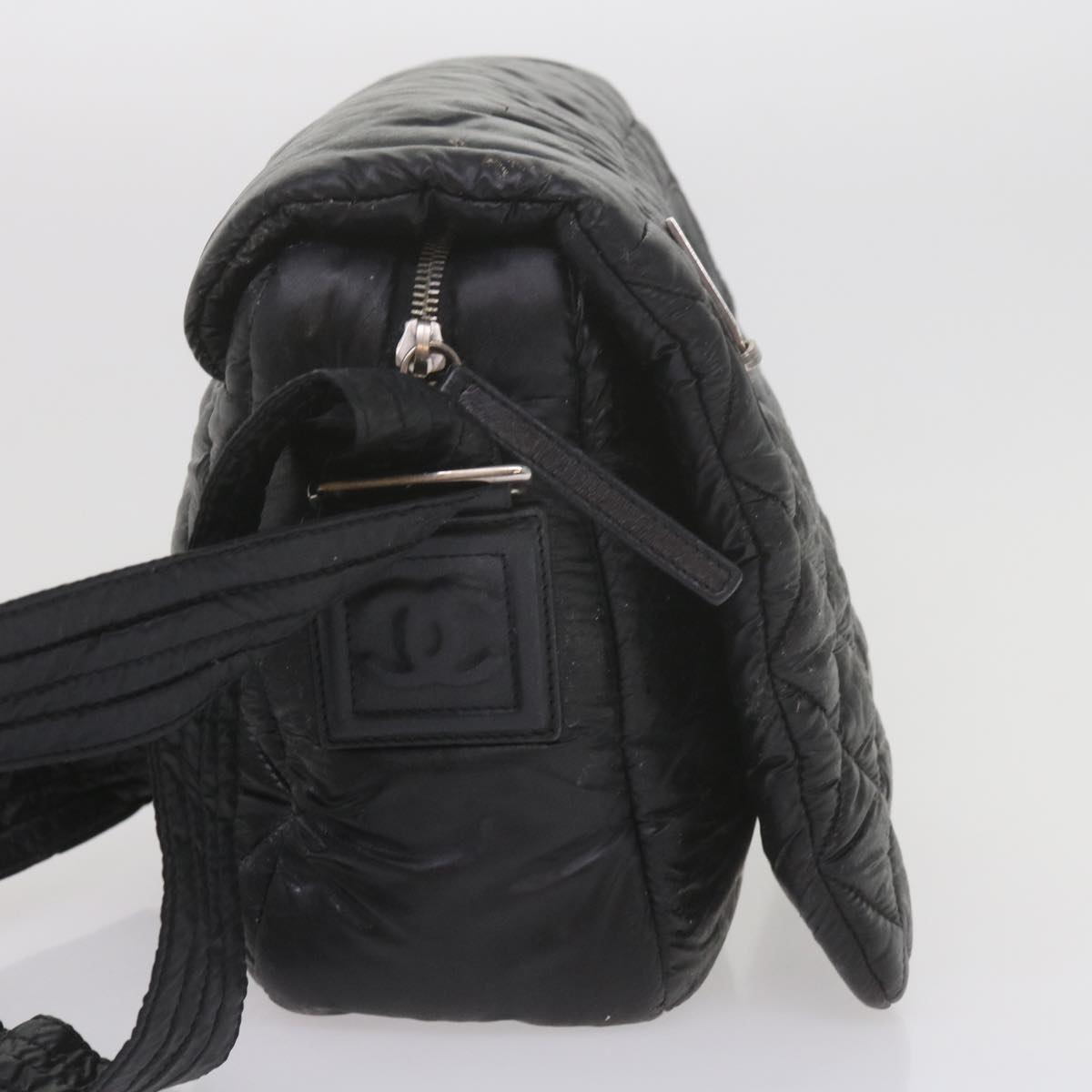 Top Quality Chanel Cococoon Shoulder Bag Nylon Black CC Auth bs10518