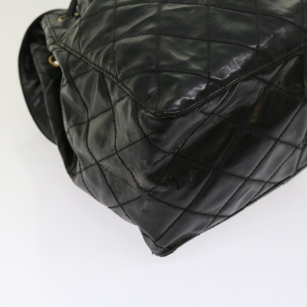 Top Quality Chanel Matelasse Shoulder Bag Patent leather Black CC Auth bs10560
