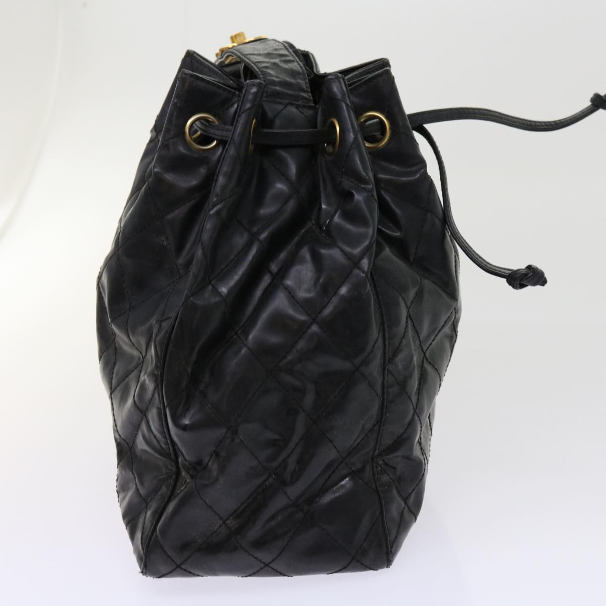 Top Quality Chanel Matelasse Shoulder Bag Patent leather Black CC Auth bs10560