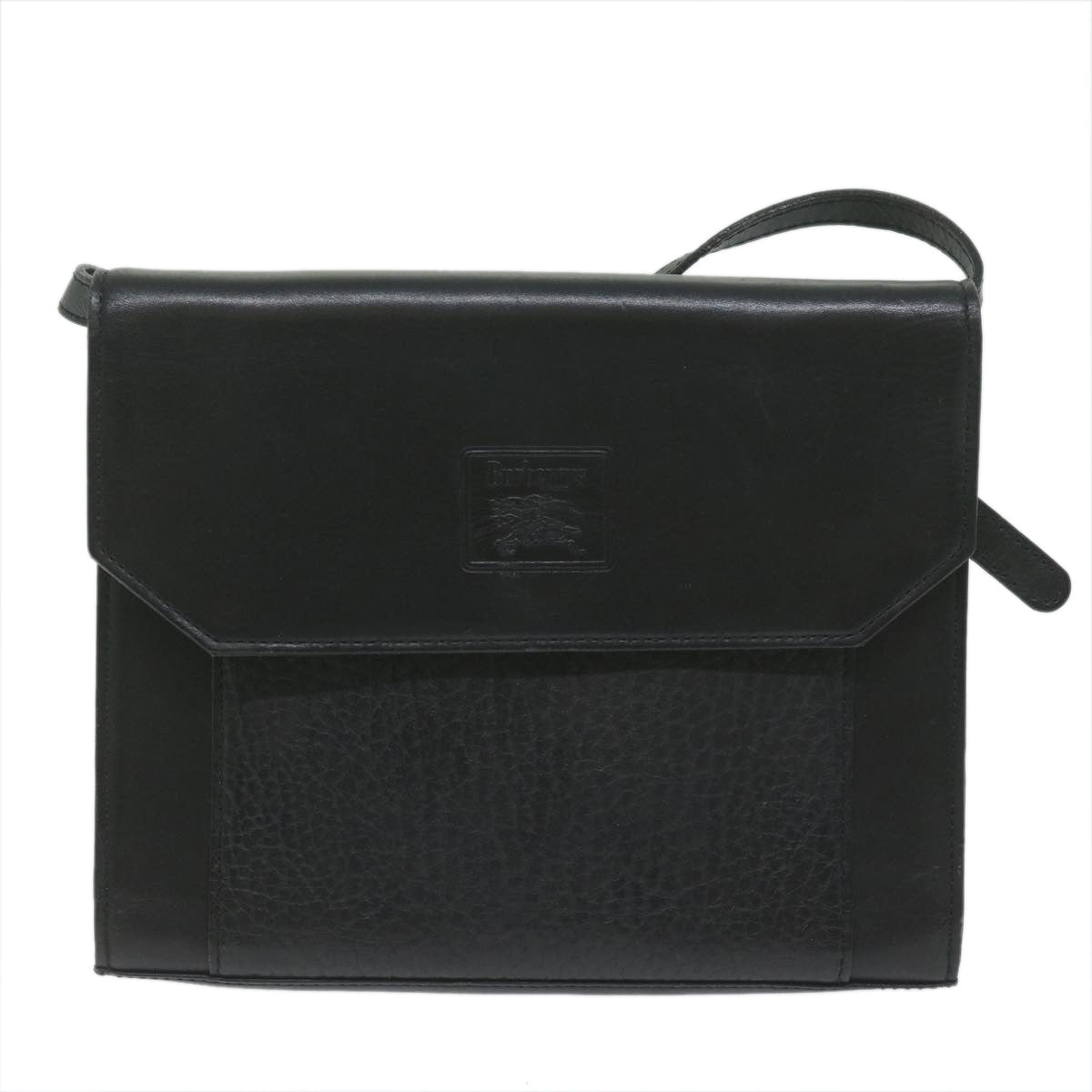 BURBERRYSs Shoulder Bag Leather Black Auth bs10626