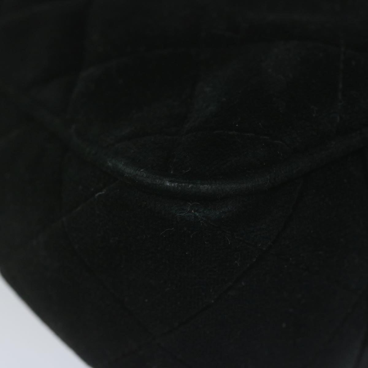 Top Quality Chanel Hand Bag Velor Black CC Auth bs10697