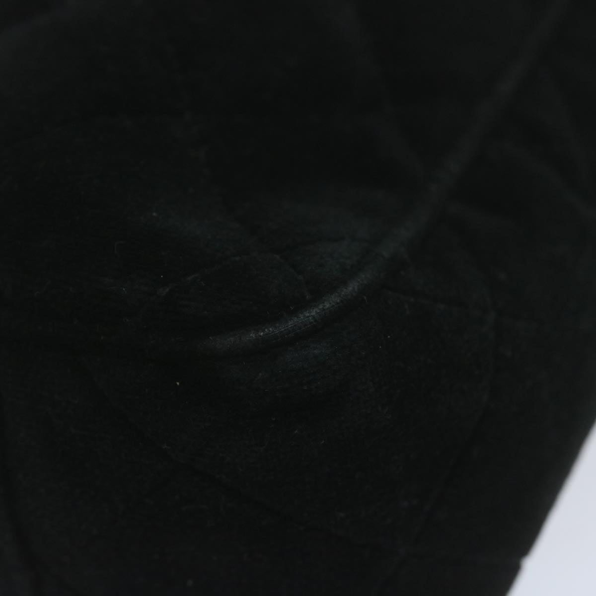 Top Quality Chanel Hand Bag Velor Black CC Auth bs10697