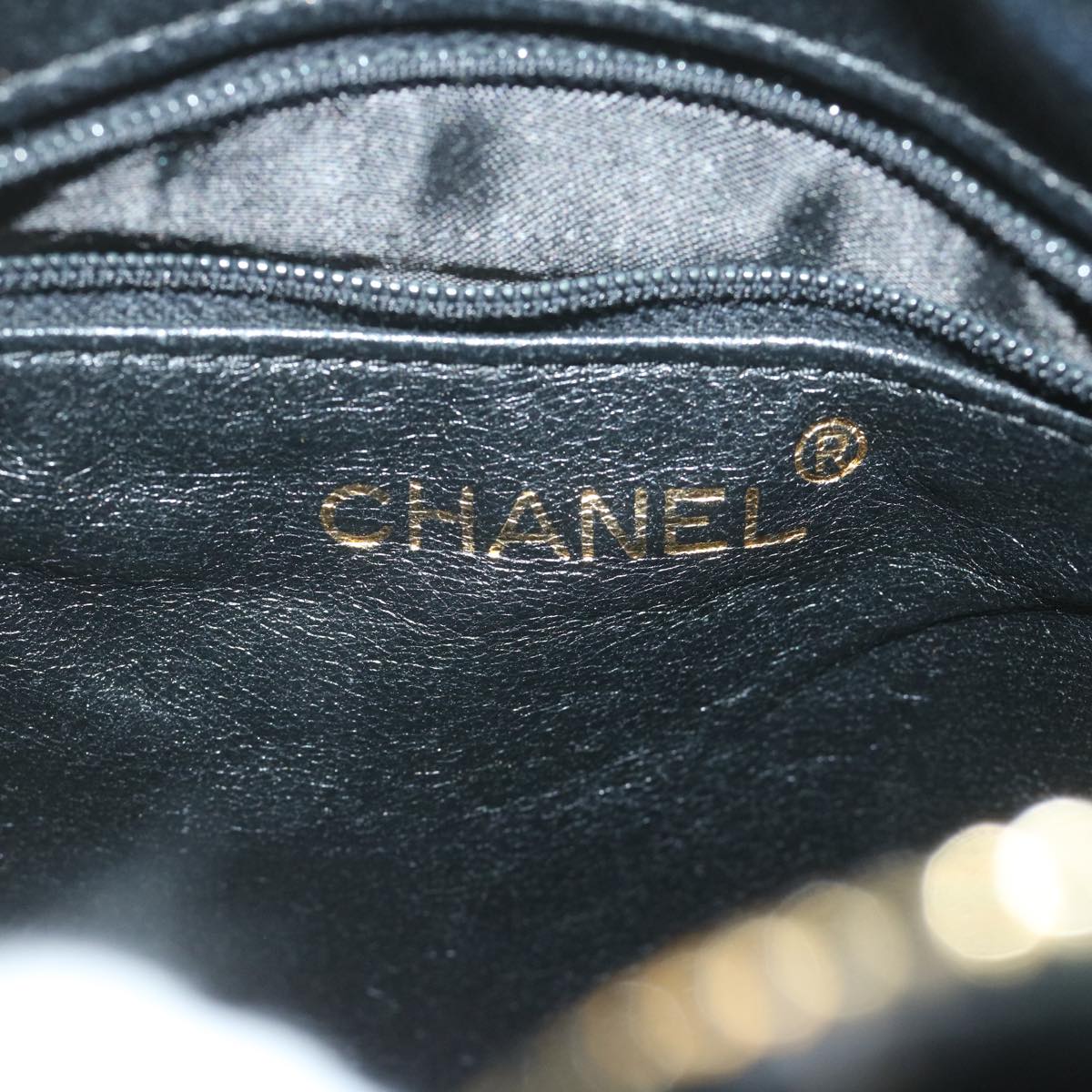 Top Quality Chanel Hand Bag Velor Black CC Auth bs10697