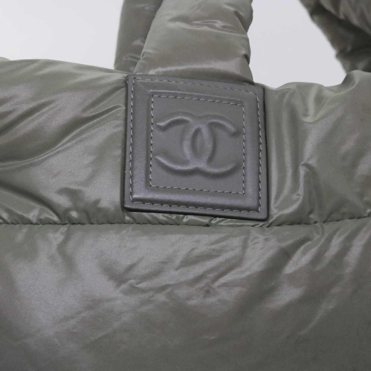 Top Quality Chanel Cococoon Shoulder Bag Nylon Gray CC Auth bs10830