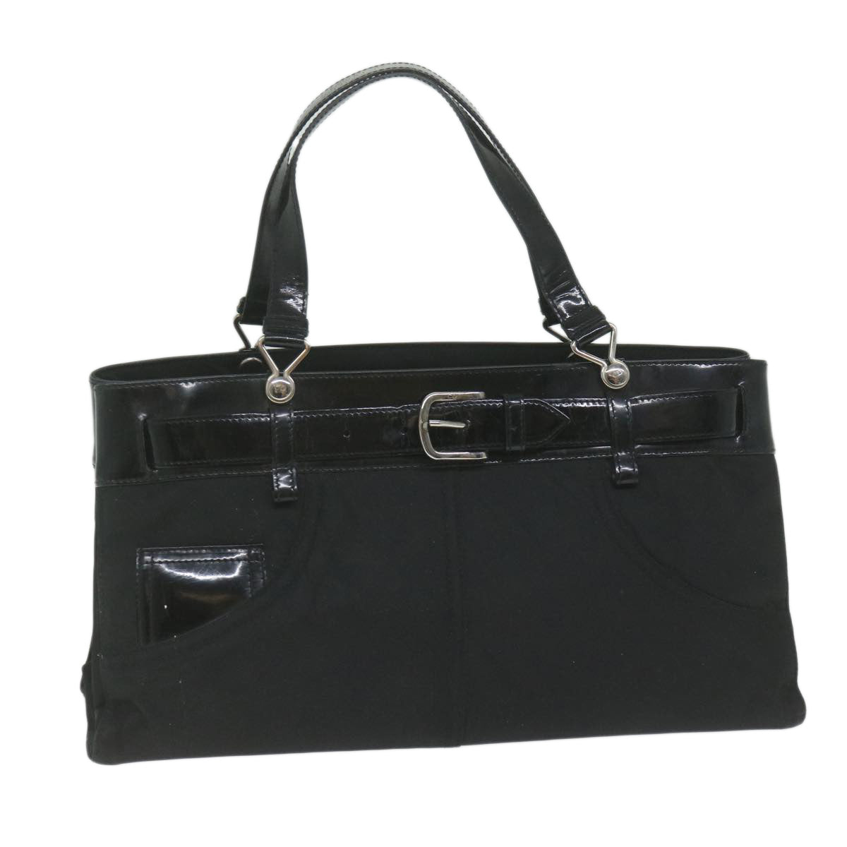 CHRISTIAN DIOR Hand Bag Nylon Black Auth bs10870