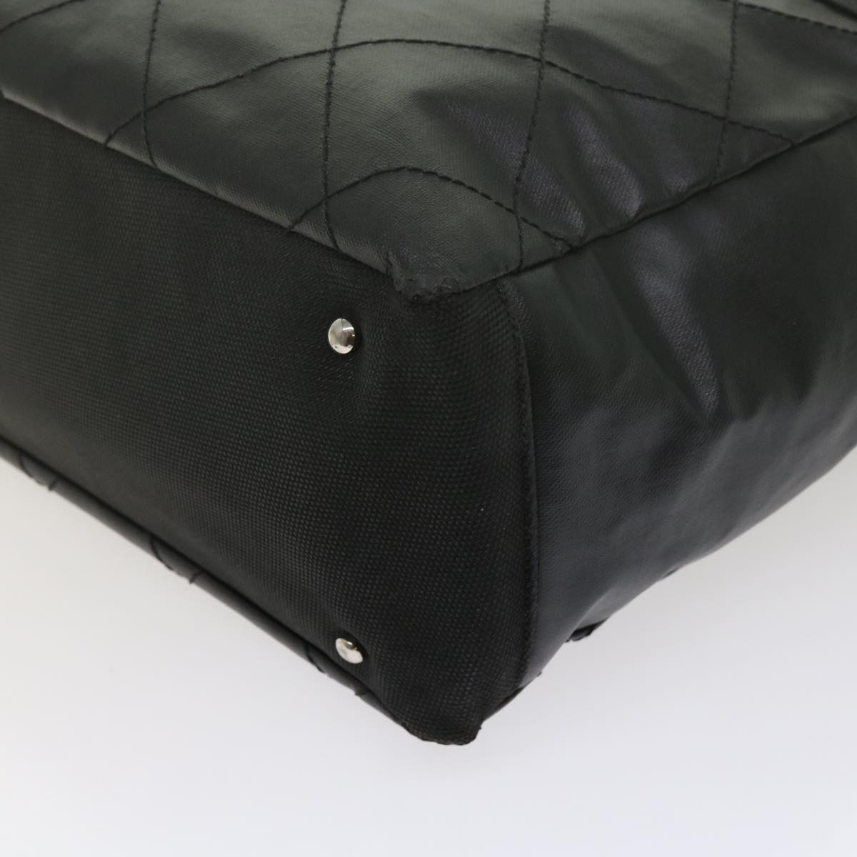 Top Quality Chanel Paris Biarritz MM Tote Bag Coated Canvas Black CC Auth bs10905