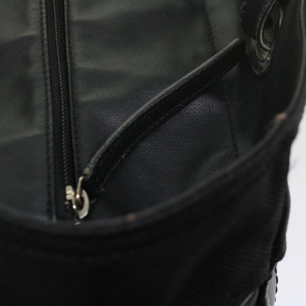 CHANEL Paris Biarritz MM Tote Bag Coated Canvas Black CC Auth bs10905