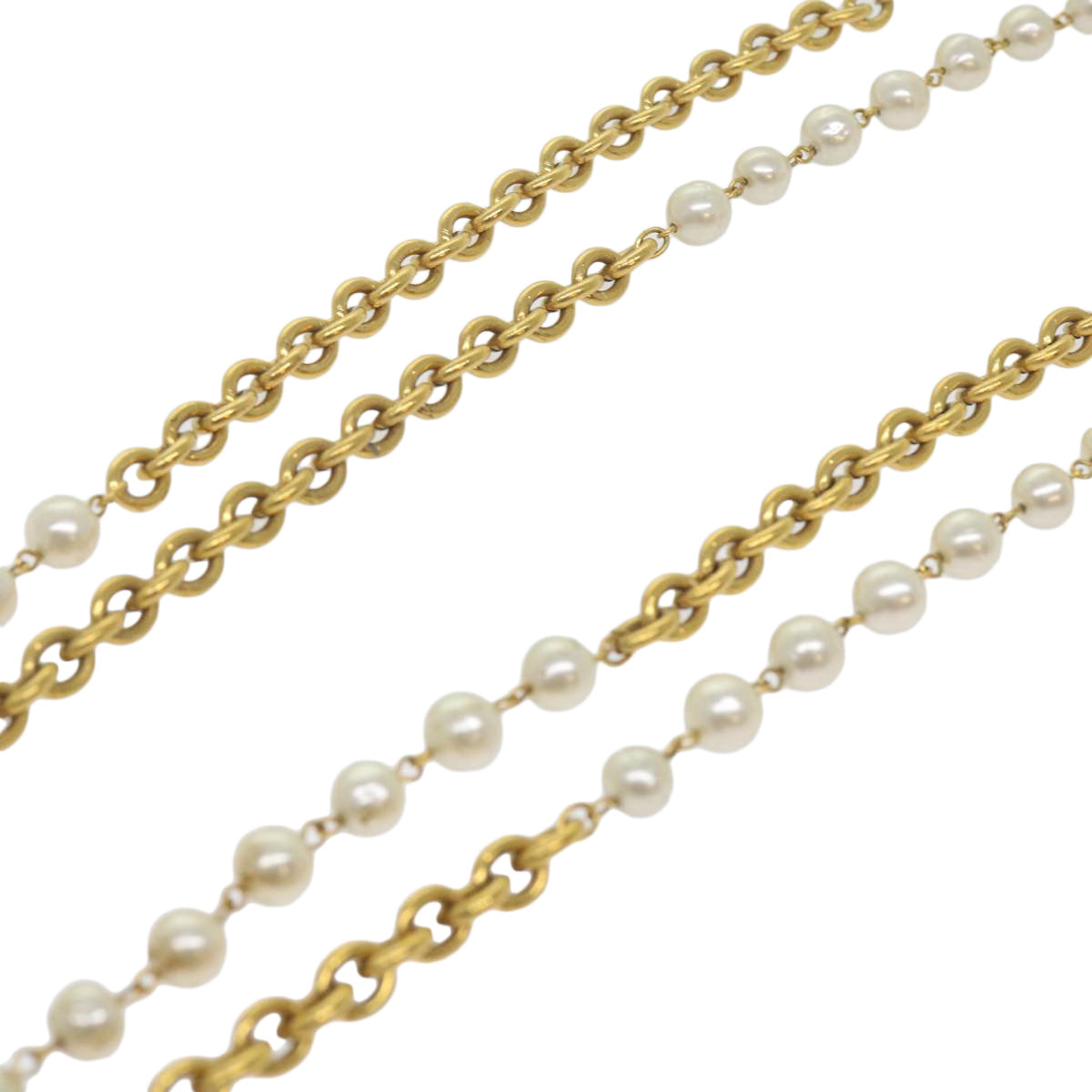 CHANEL Necklace Gold Tone CC Auth bs10911