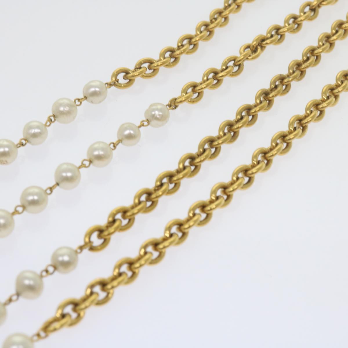 CHANEL Necklace Gold Tone CC Auth bs10911