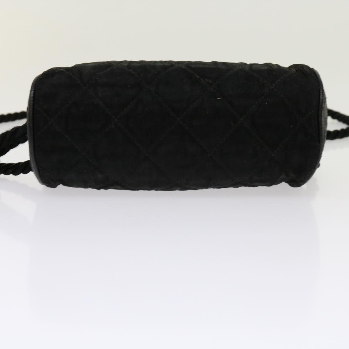 CHANEL Shoulder Bag Satin Black CC Auth bs10925