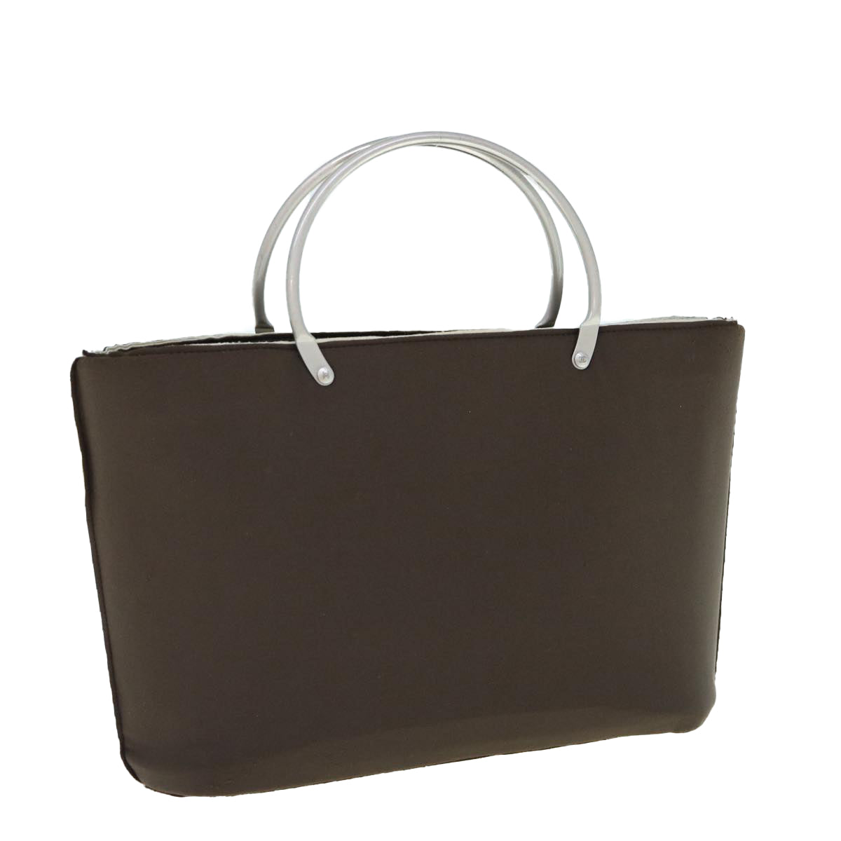 CHANEL Hand Bag Nylon Brown CC Auth bs11011