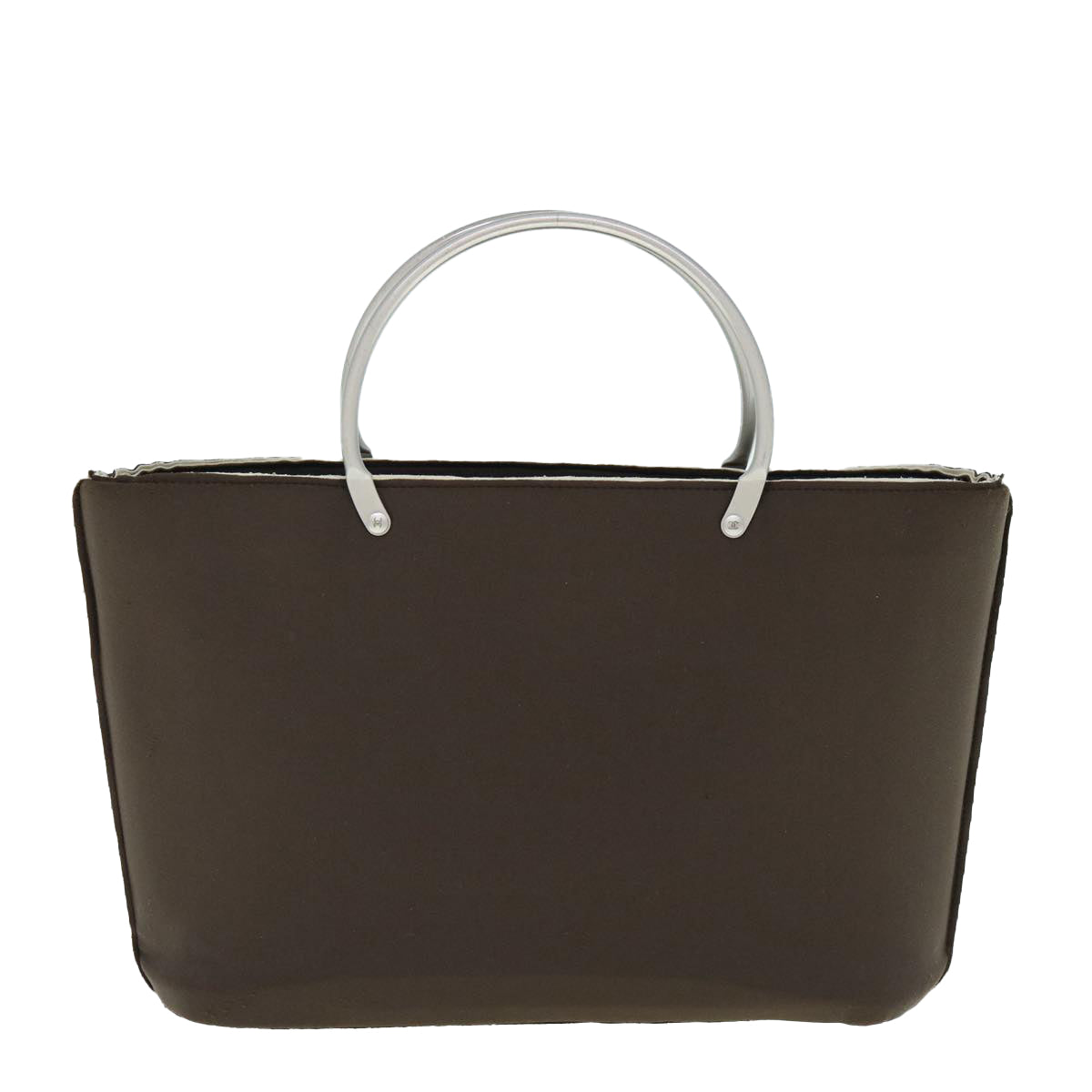 CHANEL Hand Bag Nylon Brown CC Auth bs11011