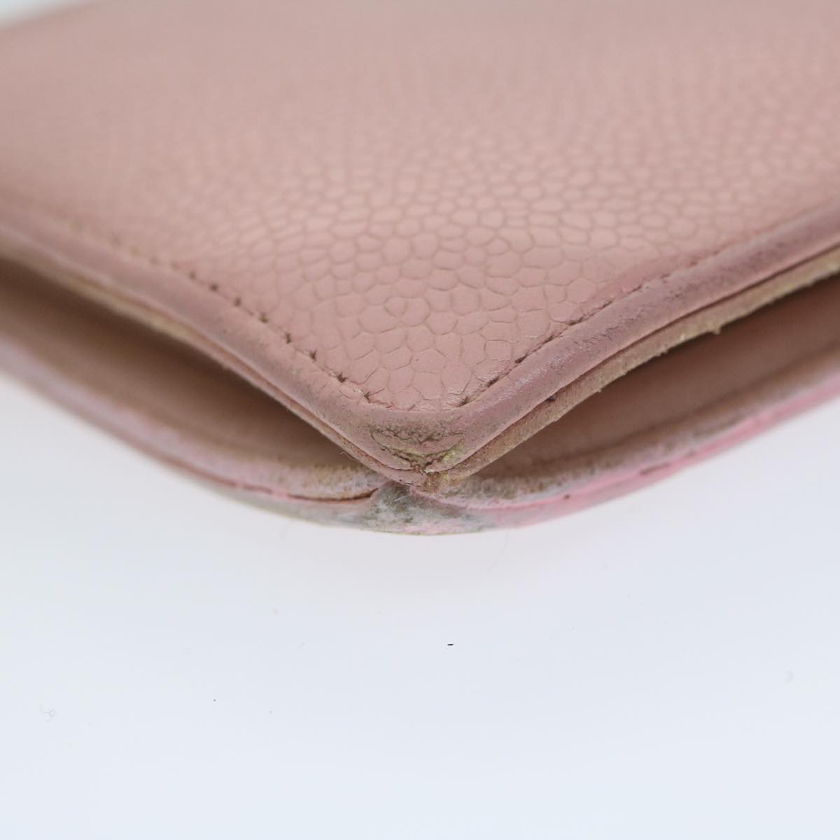 Top Quality Chanel Long Wallet Caviar Skin Pink CC Auth bs11186