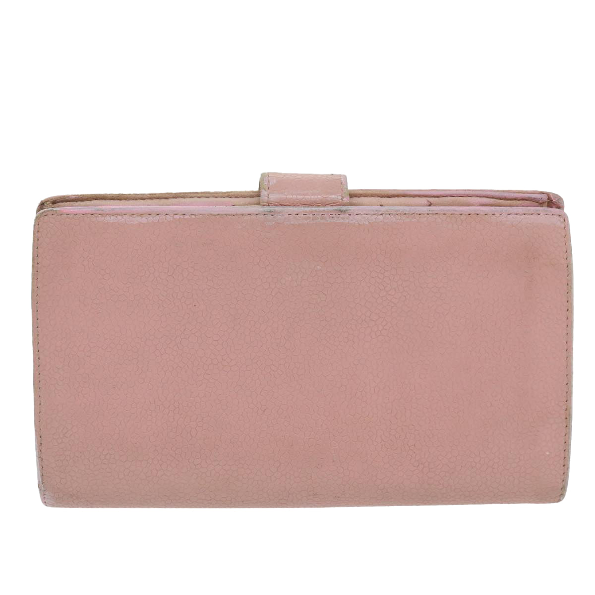 Top Quality Chanel Long Wallet Caviar Skin Pink CC Auth bs11186