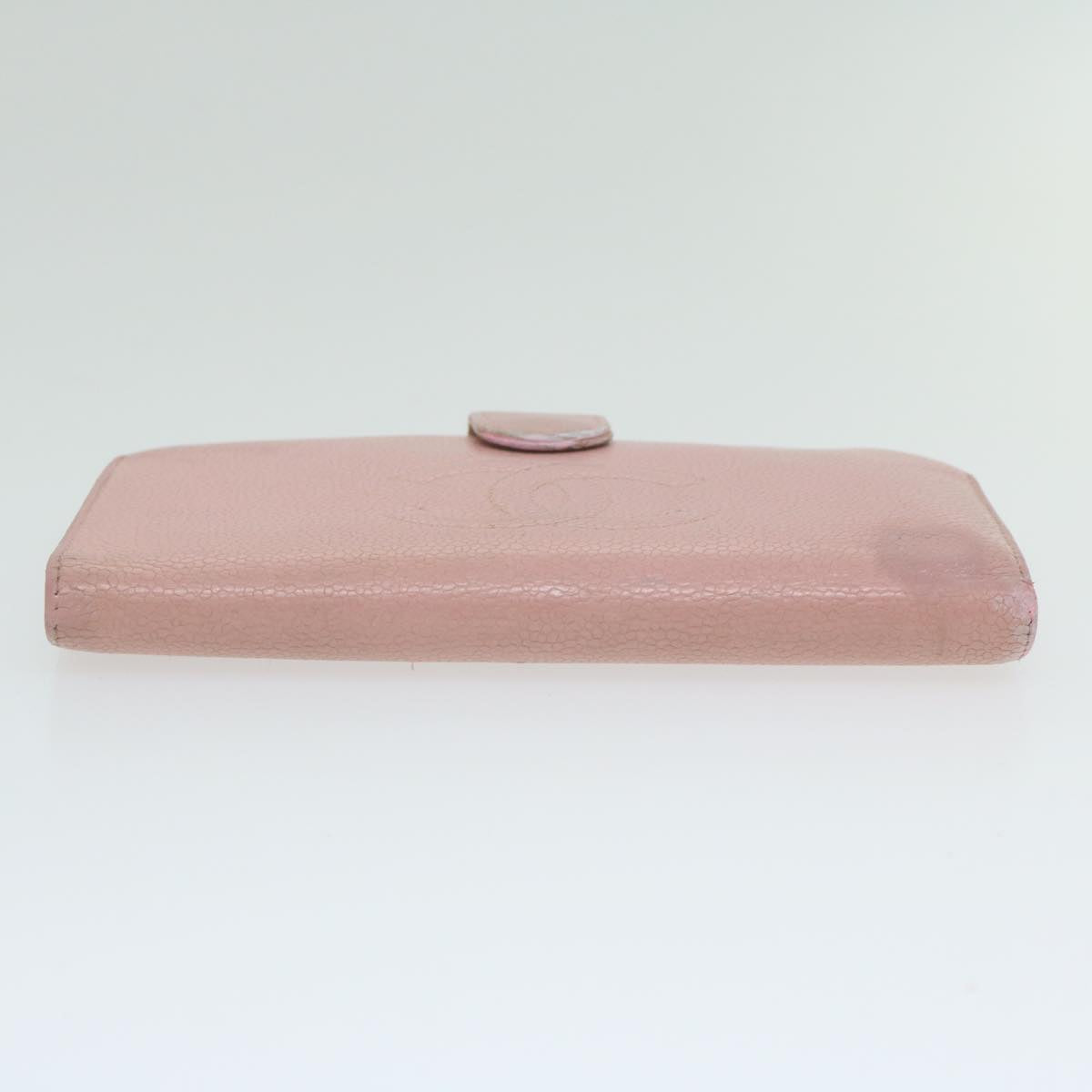 Top Quality Chanel Long Wallet Caviar Skin Pink CC Auth bs11186