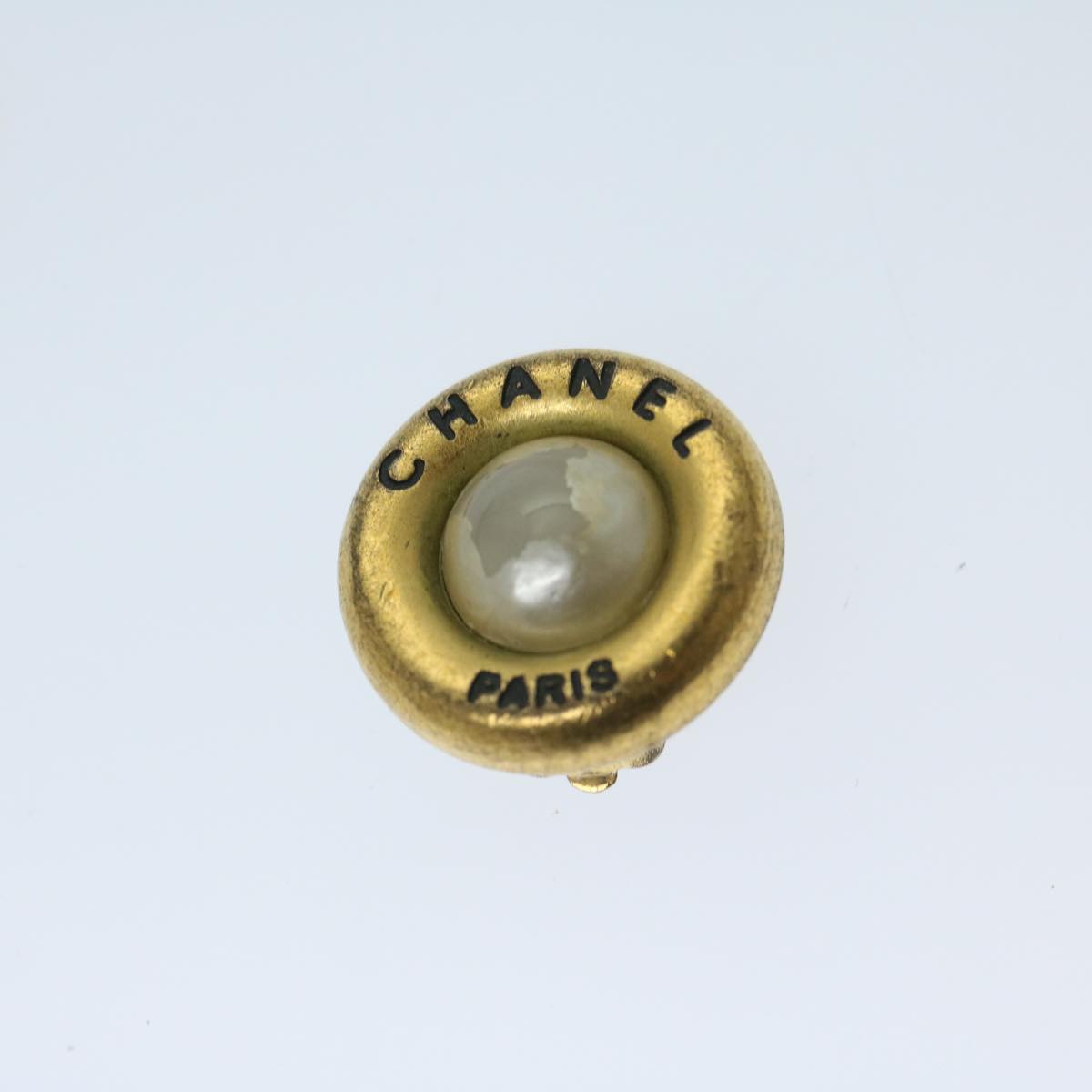 Top Quality Chanel Earring Gold Tone CC Auth bs11280