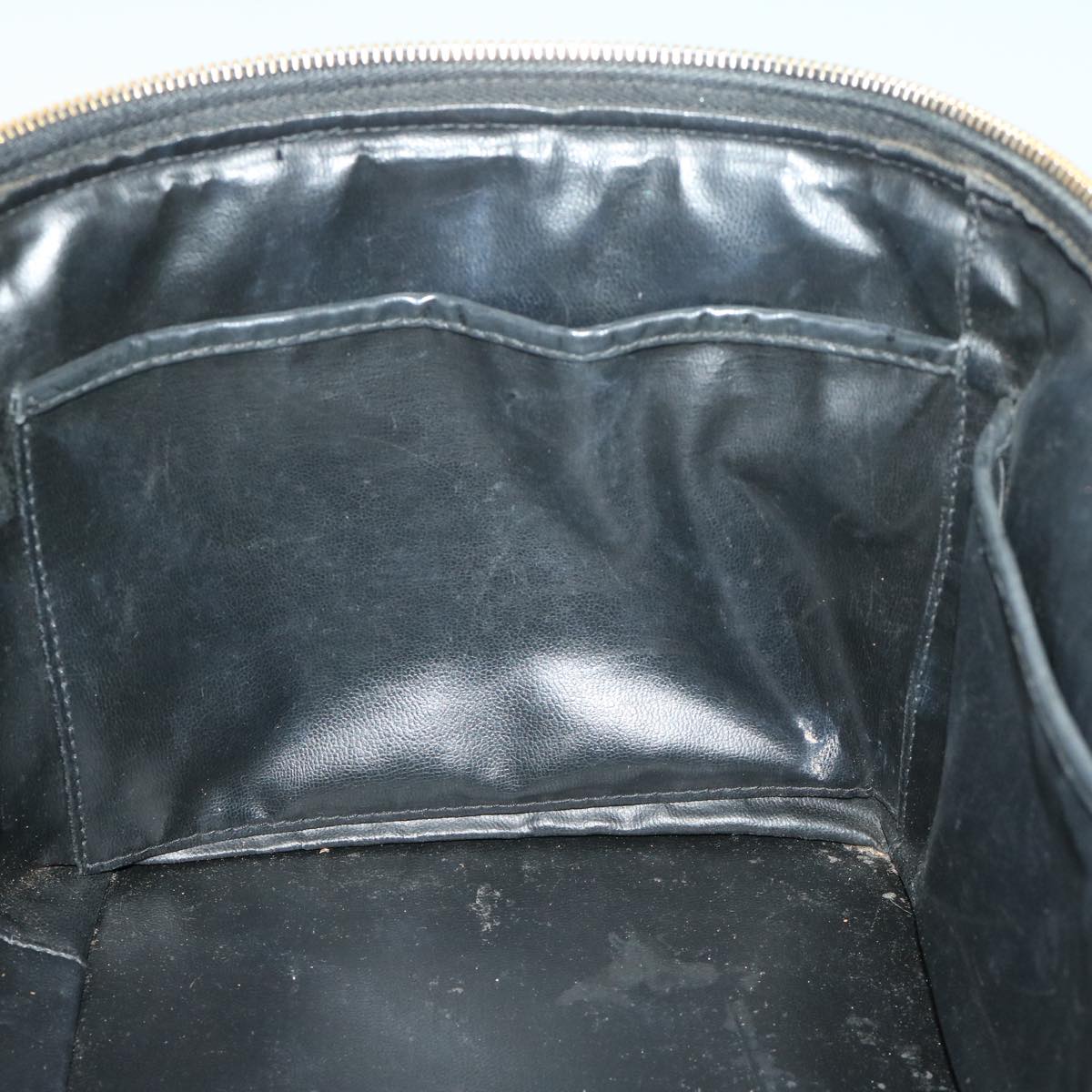 CHANEL Vanity Cosmetic Pouch Patent leather 2way Black CC Auth bs11283