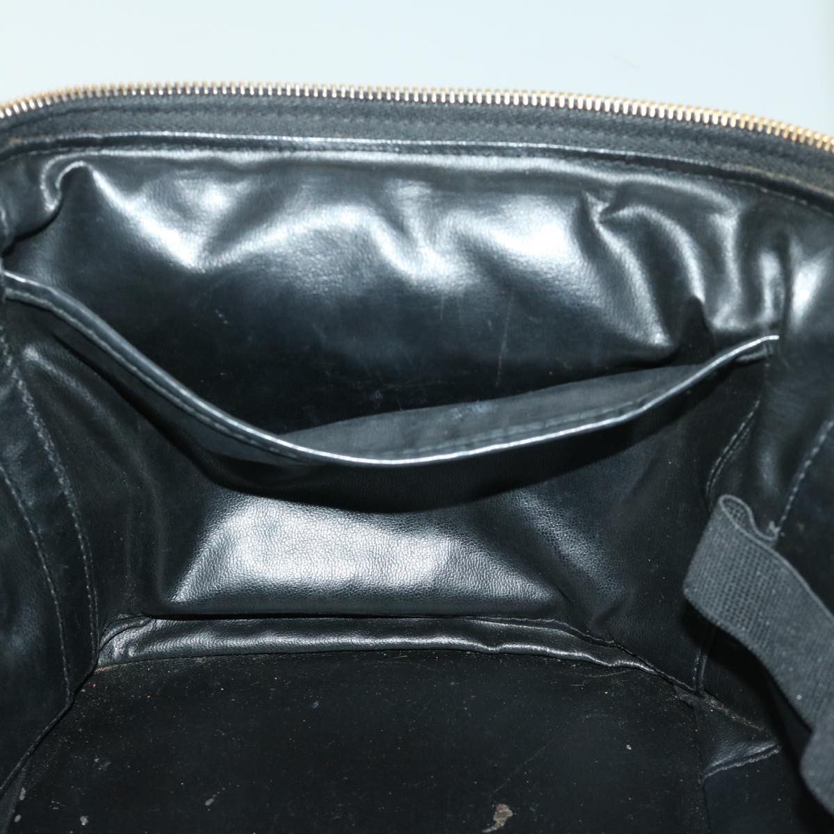 CHANEL Vanity Cosmetic Pouch Patent leather 2way Black CC Auth bs11283