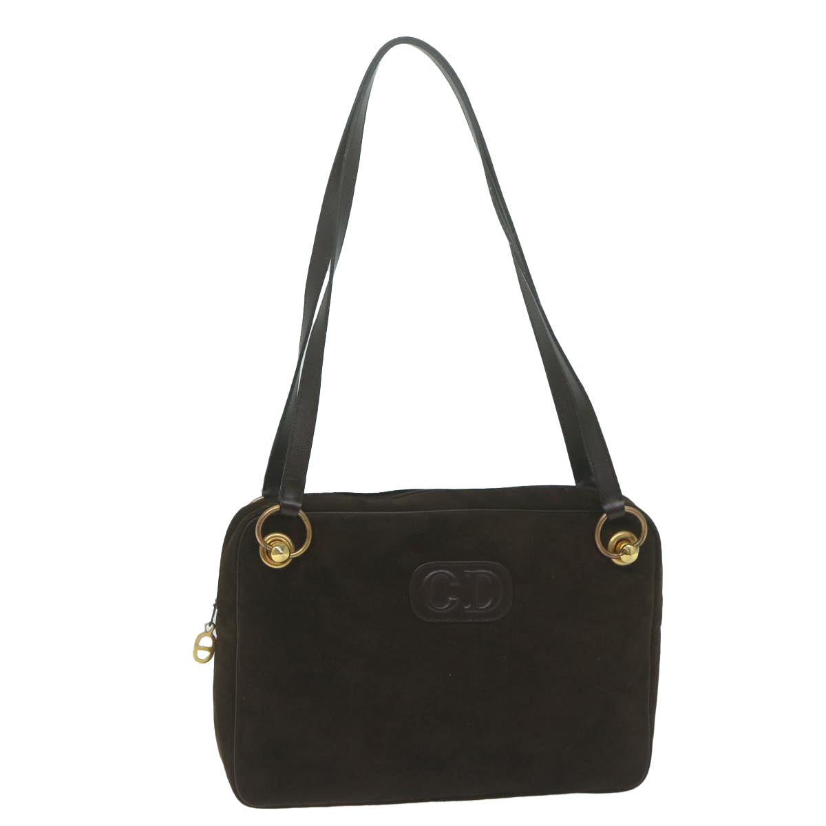 CHRISTIAN DIOR Shoulder Bag Suede Brown Auth bs11631