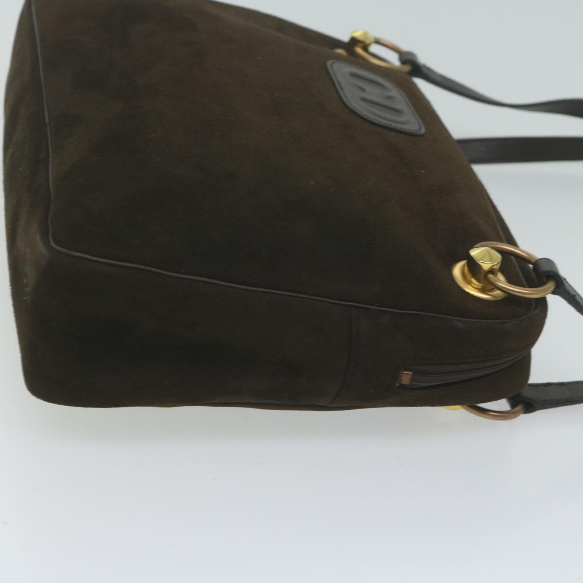 CHRISTIAN DIOR Shoulder Bag Suede Brown Auth bs11631