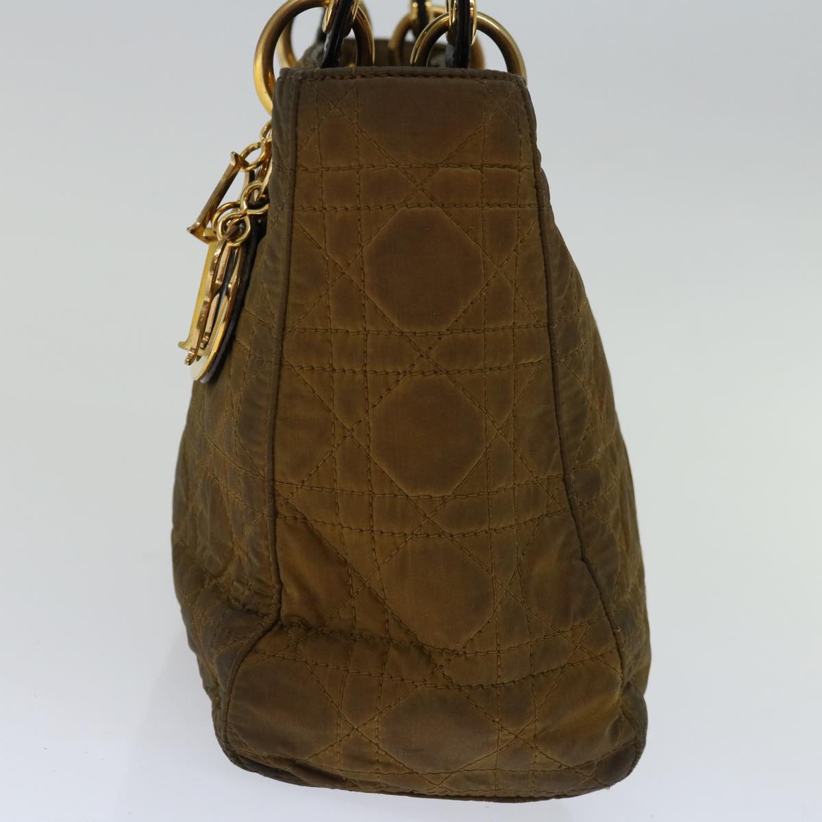 CHRISTIAN DIOR Canage Hand Bag Nylon Brown Auth bs12114