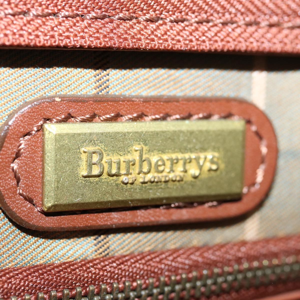 BURBERRYSs Clutch Bag Leather Brown Auth bs12180