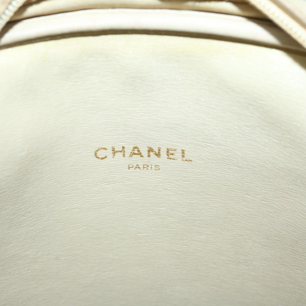 CHANEL Shoulder Bag Leather Beige CC Auth bs12353