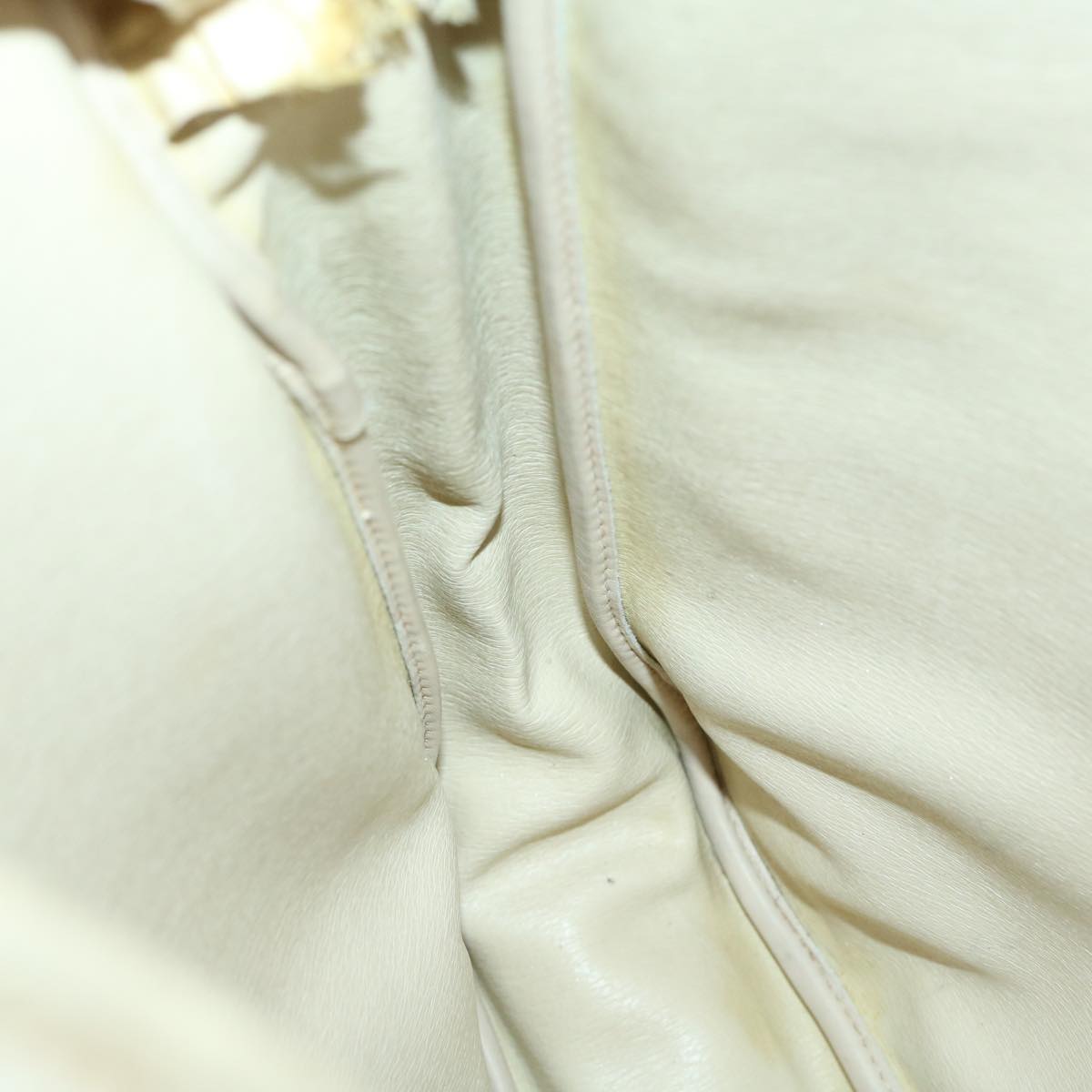 CHANEL Shoulder Bag Leather Beige CC Auth bs12353