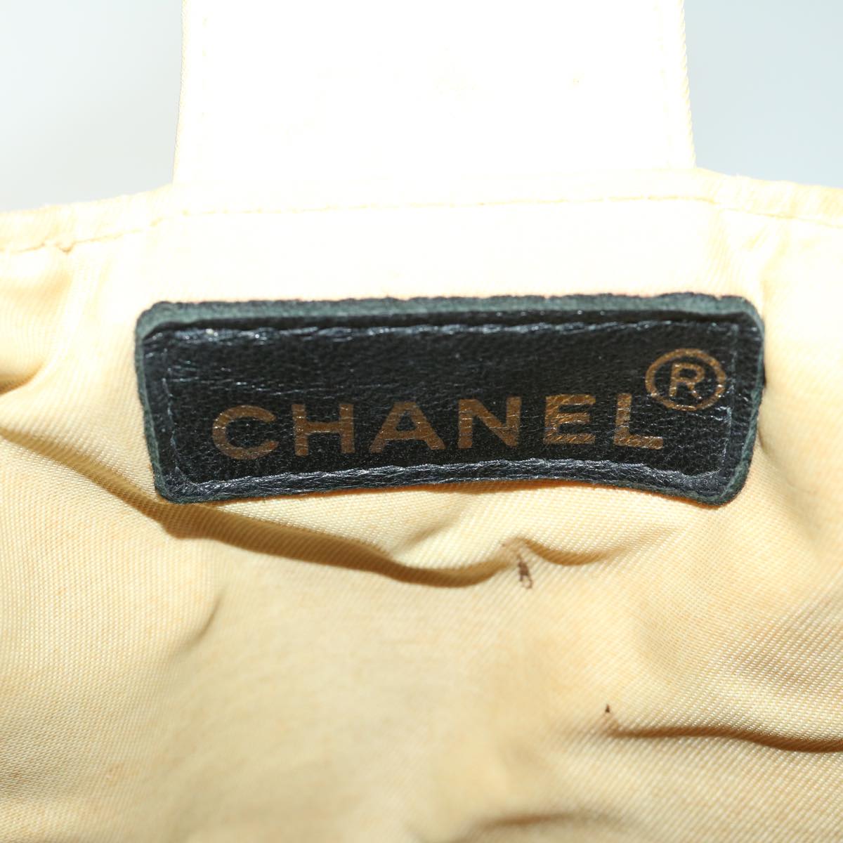 Top Quality Chanel Hand Bag Nylon Beige CC Auth bs12434