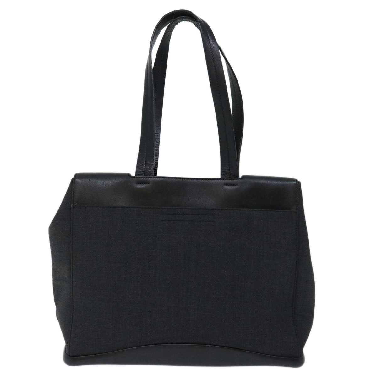 PRADA Tote Bag Canvas Black Auth bs12519