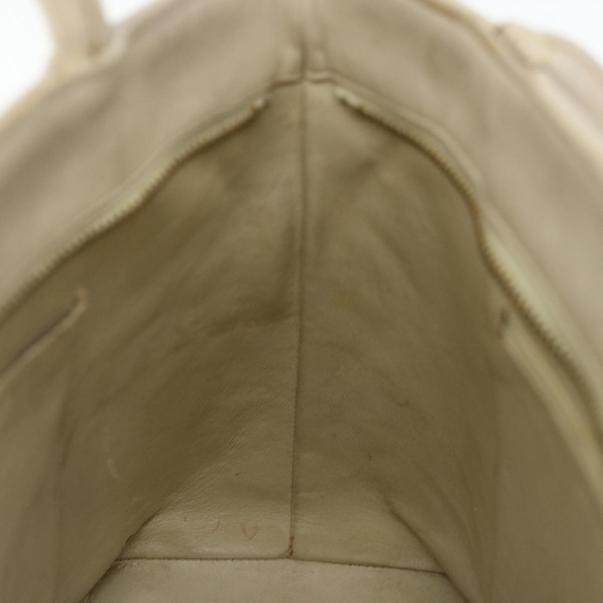 CHANEL Tote Bag Lamb Skin Beige CC Auth bs12535