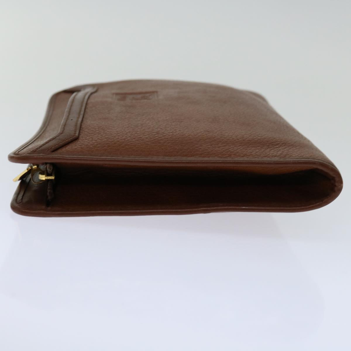 BURBERRYSs Clutch Bag Leather Brown Auth bs12585