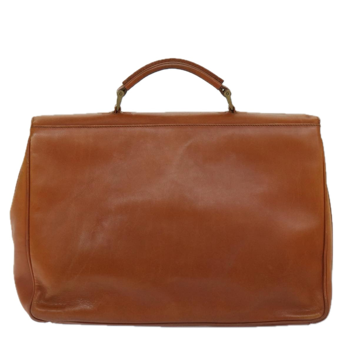 PRADA Hand Bag Leather Brown Auth bs12617