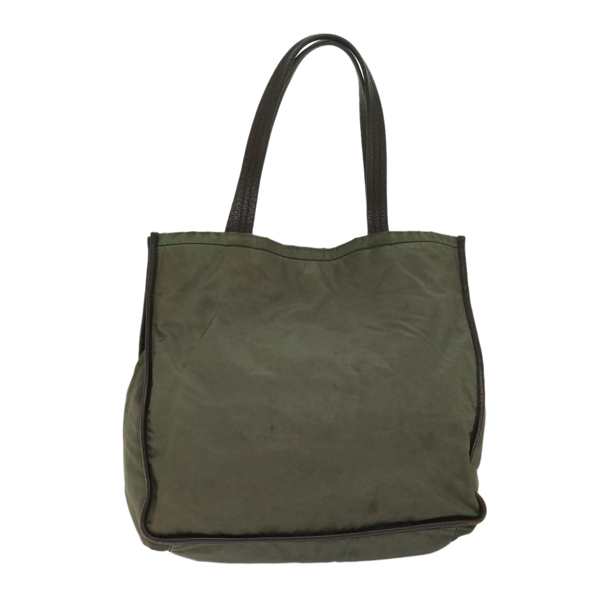PRADA Tote Bag Nylon Khaki Auth bs12833