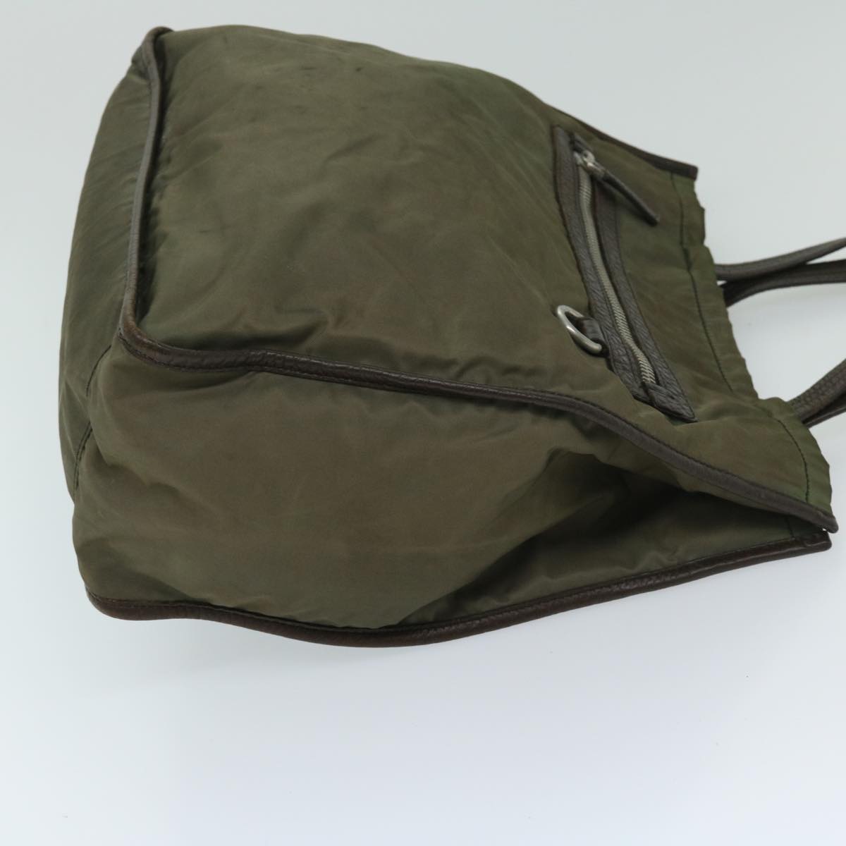 PRADA Tote Bag Nylon Khaki Auth bs12833