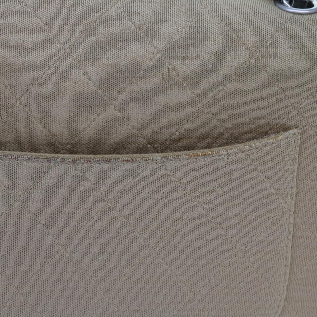 CHANEL Matelasse Chain Turn Lock Shoulder Bag cotton Beige CC Auth bs13037